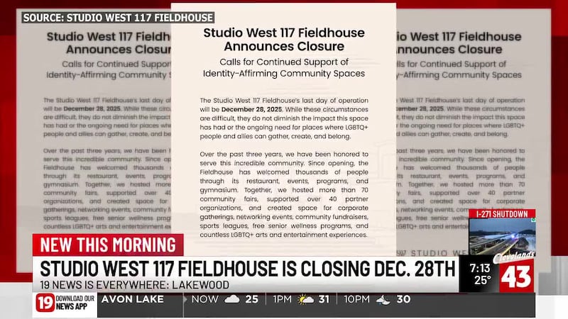 Studio West 117 Fieldhouse in Lakewood closing soon