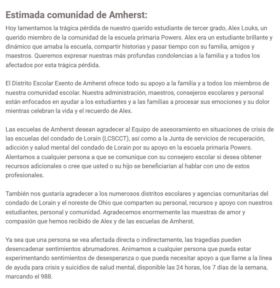Amherst Spanish Press Release