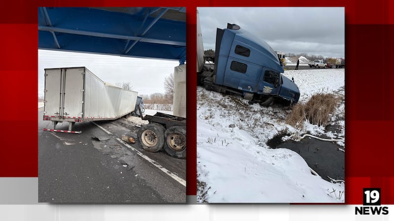 Vehículo comercial choca contra un puente en el condado de Erie County, provocando derrame de...