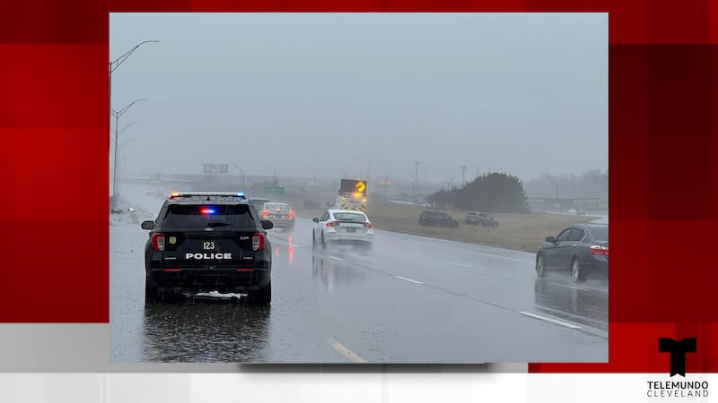 Fuertes lluvias causan condiciones peligrosas para conducir en Cleveland