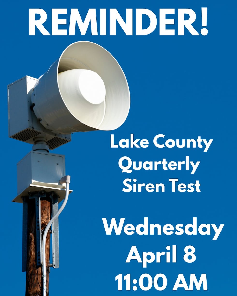 No se alarme: El Condado de Lake simplemente probará las sirenas de emergencia este miércoles...