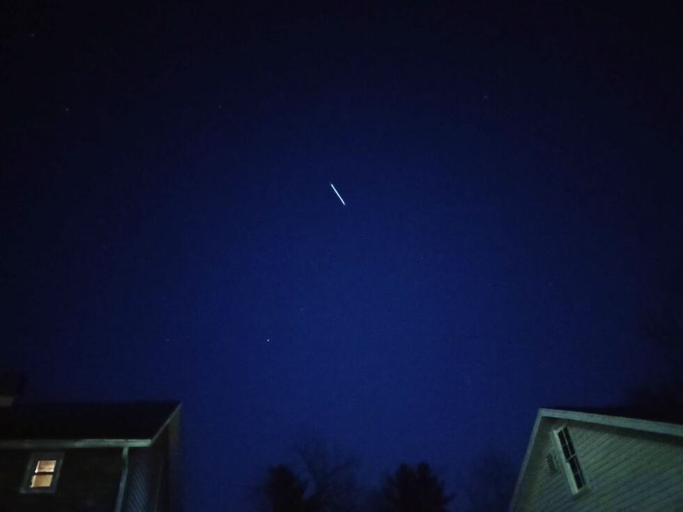An NBC15 viewer sent in this picture around 10:30 p.m. Thursday of the Starlink satellites.