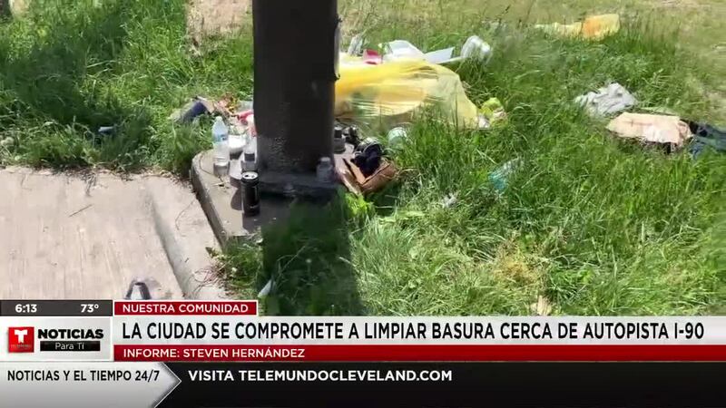 La ciudad de Cleveland se compromete a limpiar basura cerca de autopista I-90