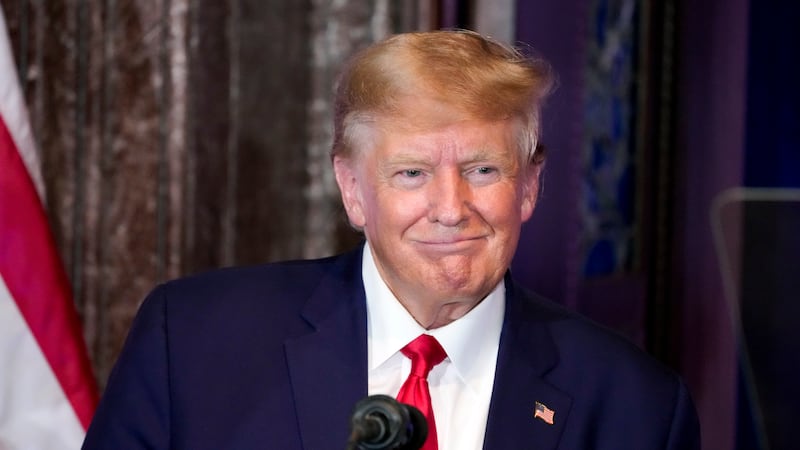 El expresidente Donald Trump durante un evento de campaña en el Capitolio de Carolina del Sur,...