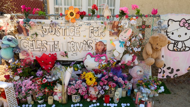 ARCHIVO - Una ofrenda en memoria de Celeste Rivas Hernández, quien fue asesinada y encontrada...